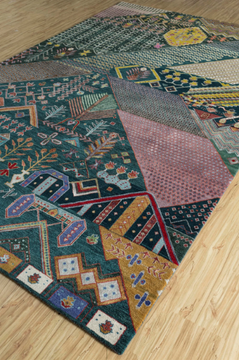 MEHENDI LES-951 Irish Jade/Leather Brown - Rectangular handmade wool rug by Jaipur Rugs - view 3